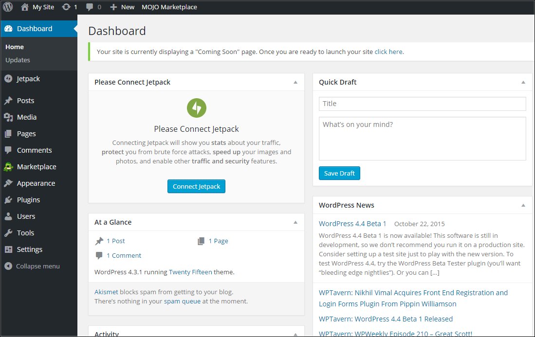 bluehost-wordpress-administration-panel