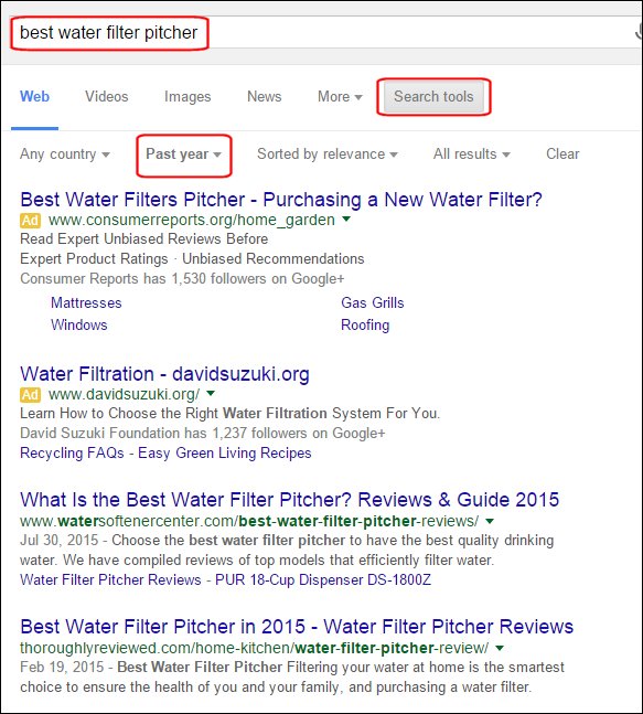 water filter search