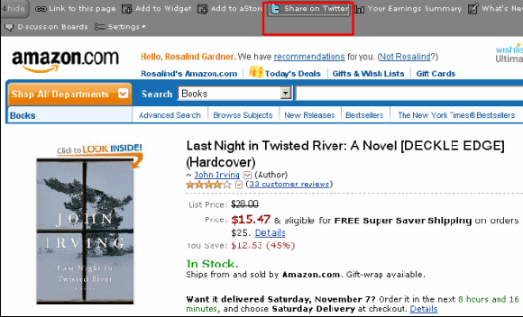 Share Your Amazon Favorites on Twitter