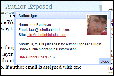 Author Exposed Plugin